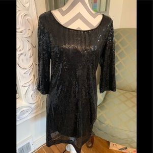 White House Black Market LBD sequins mini dress size Medium